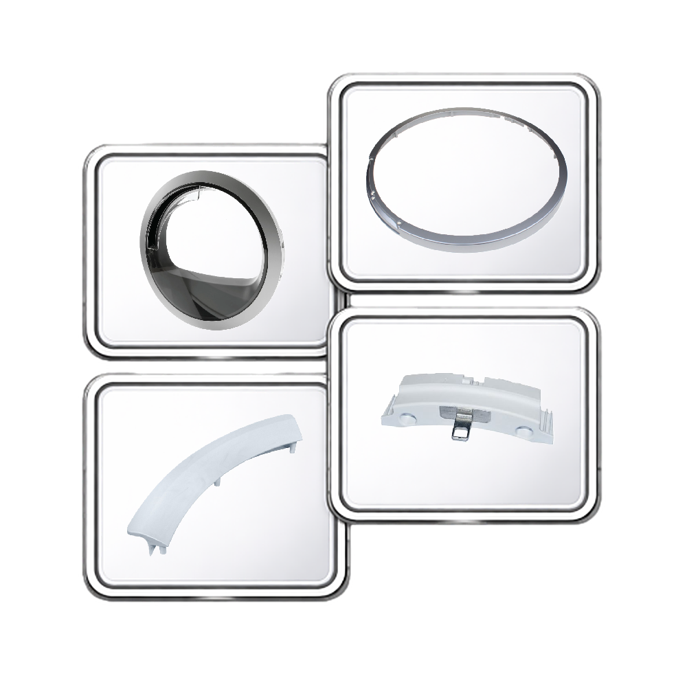 Dveře + rámy + panty + madla sušiček prádla