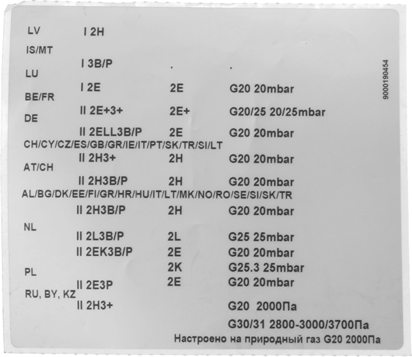 00423416 Sada trysek - zemní plyn