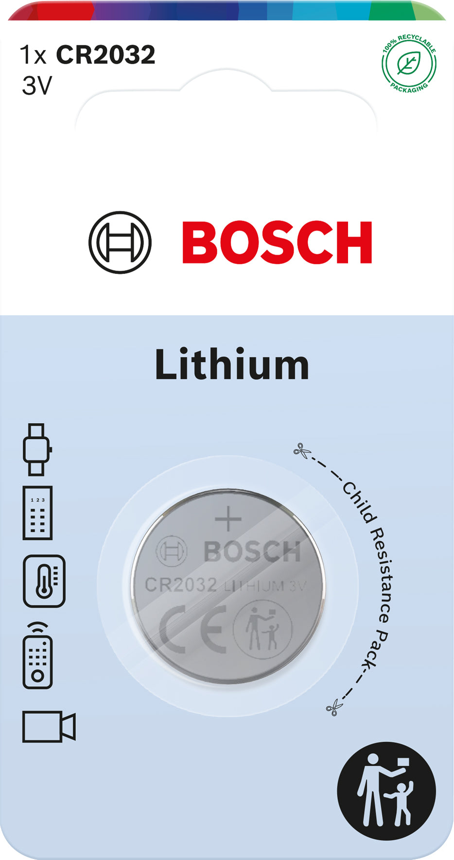 CR2032B1/00 Lithiová knoflíková baterie CR2032 Bosch