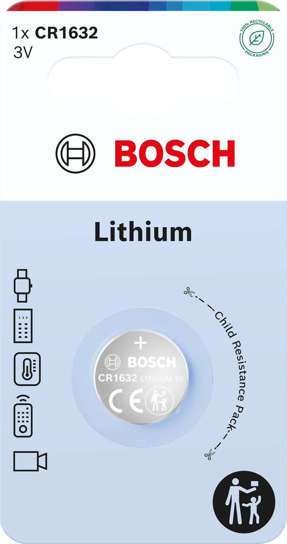CR1632B1/00 Lithiová knoflíková baterie CR1632 Bosch